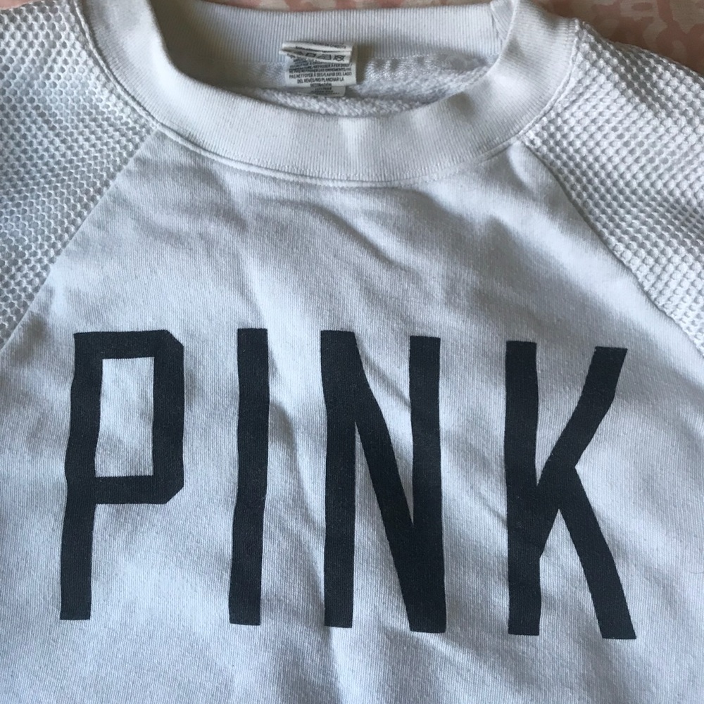 Victoria Secret PINK mesh white sweatshirt!!